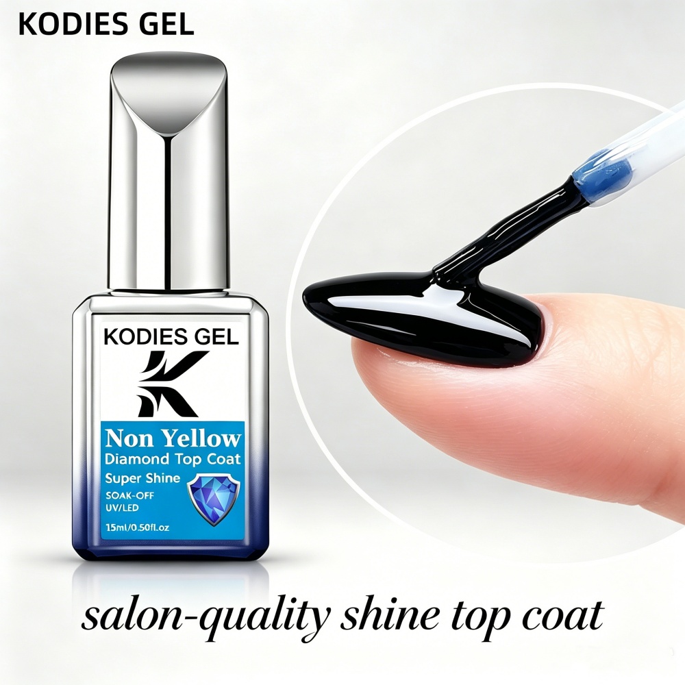 Nail Art Yellow - KODIES GEL Top Coat Gel Não