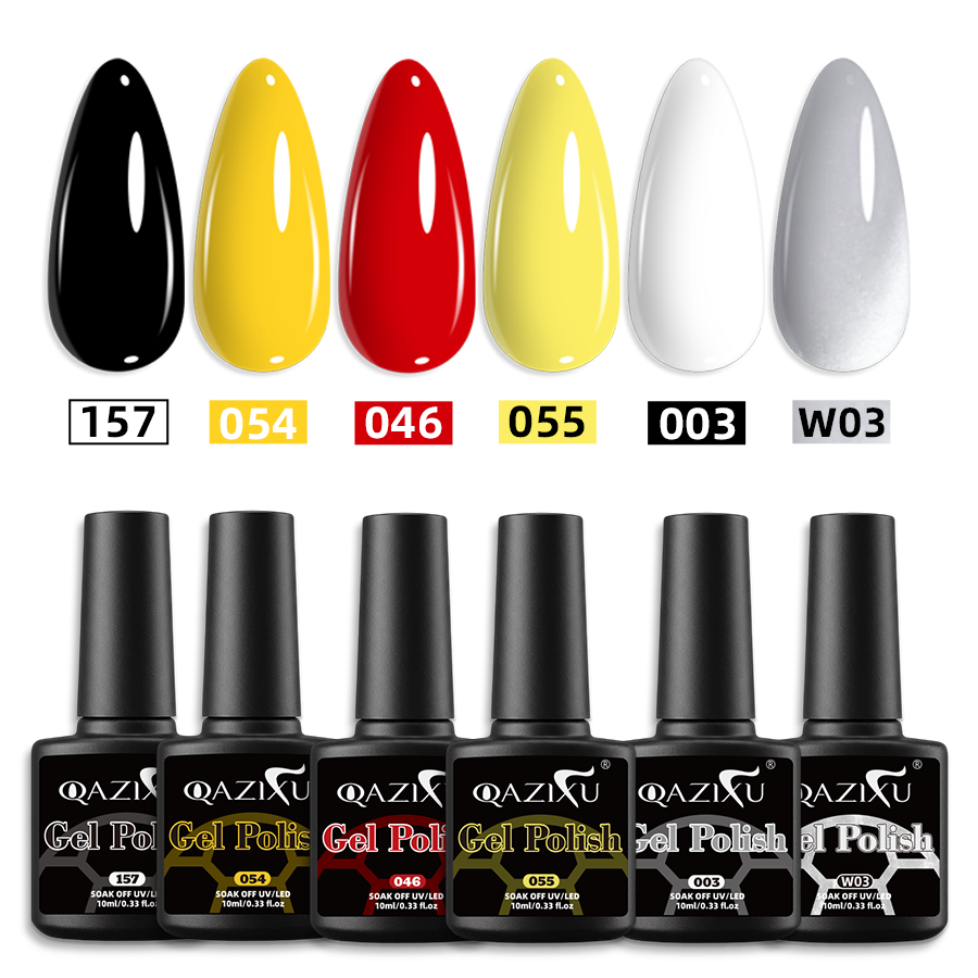 Nail Art Yellow - QAZIXU 1/6 Peças Conjunto de Esmaltes