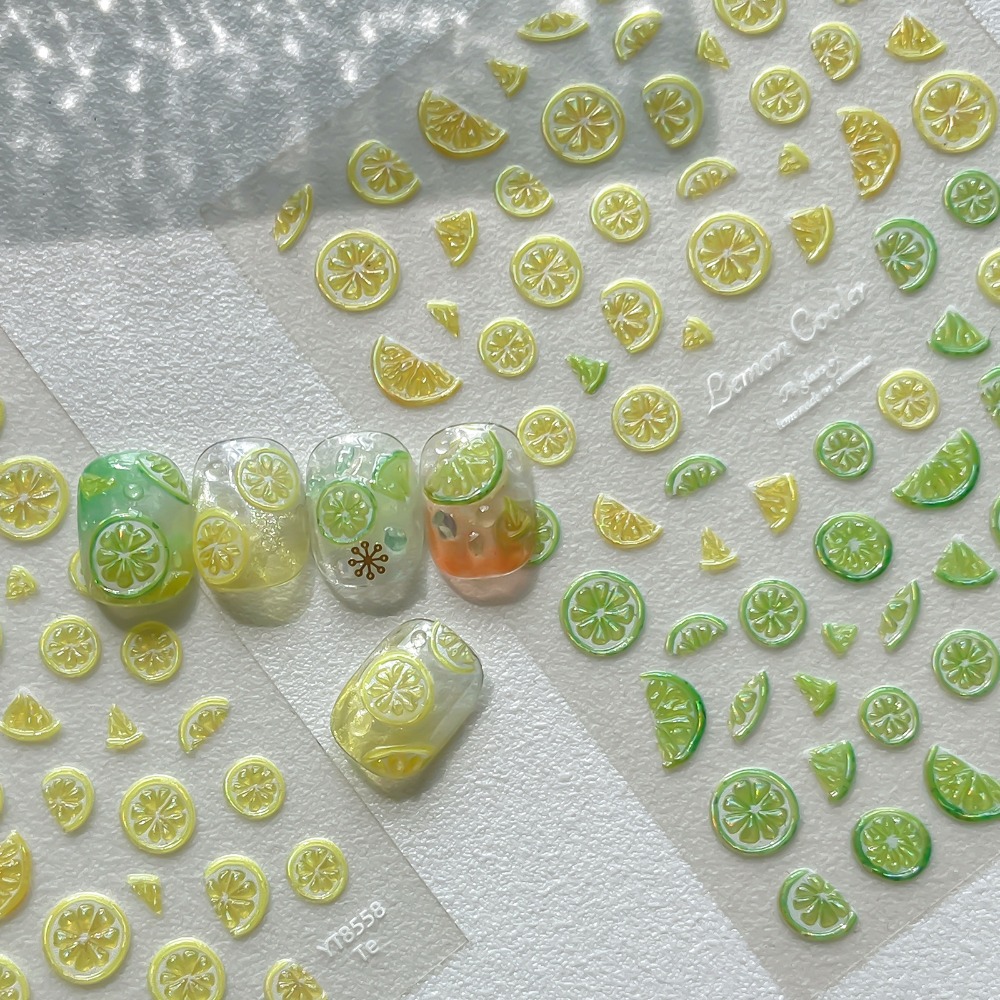 Nail Art Yellow - Adesivos de Unha de Frutas de