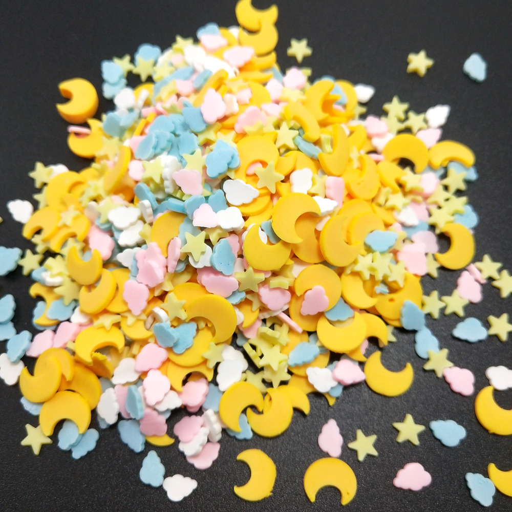 Nail Art Yellow - 50g estrela amarela/nuvens argila de polímero