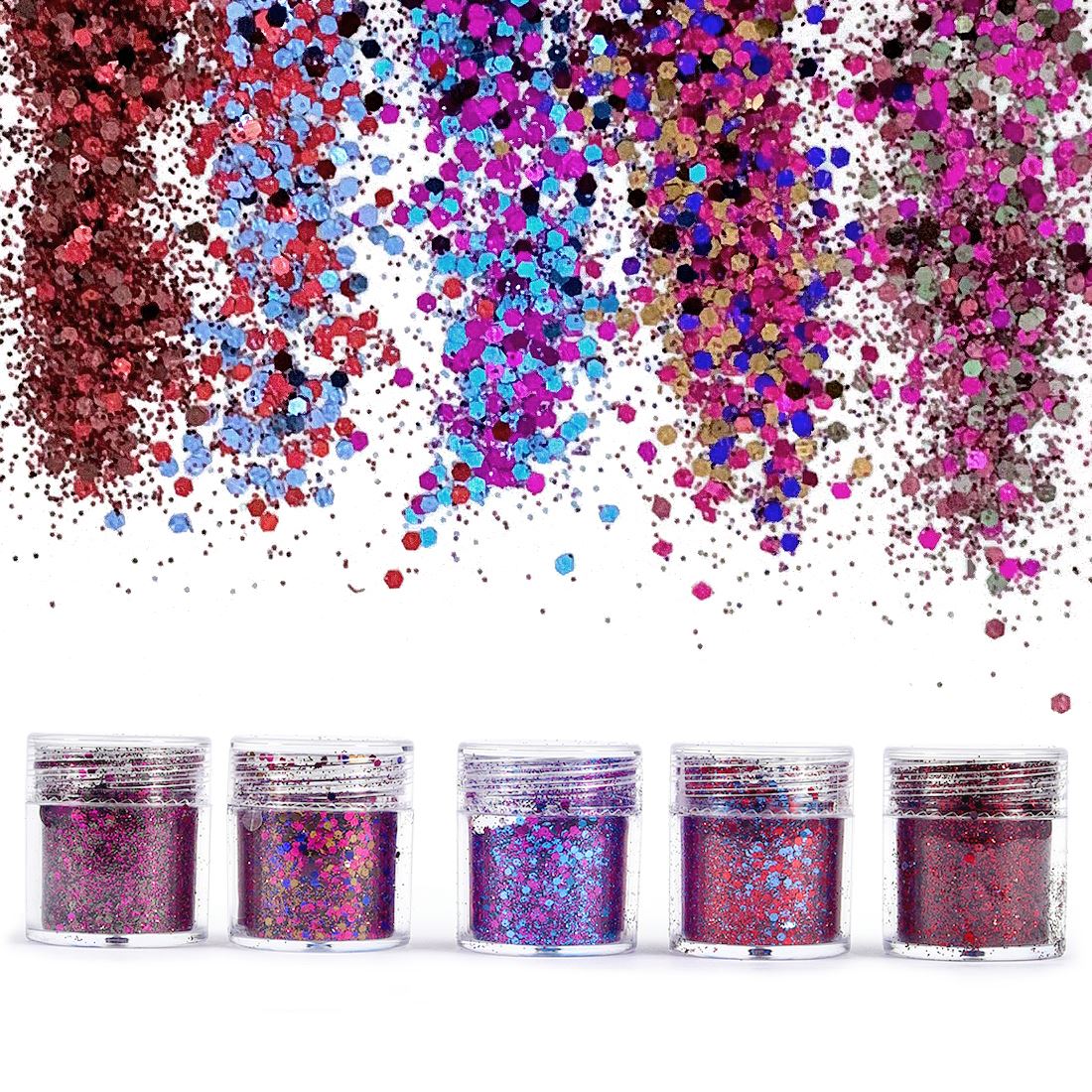Nail Art Inspo - 4/5 garrafas de pó de glitter