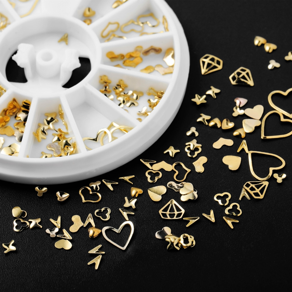 Nail Art Inspo - 1 caixa de ouro arte do