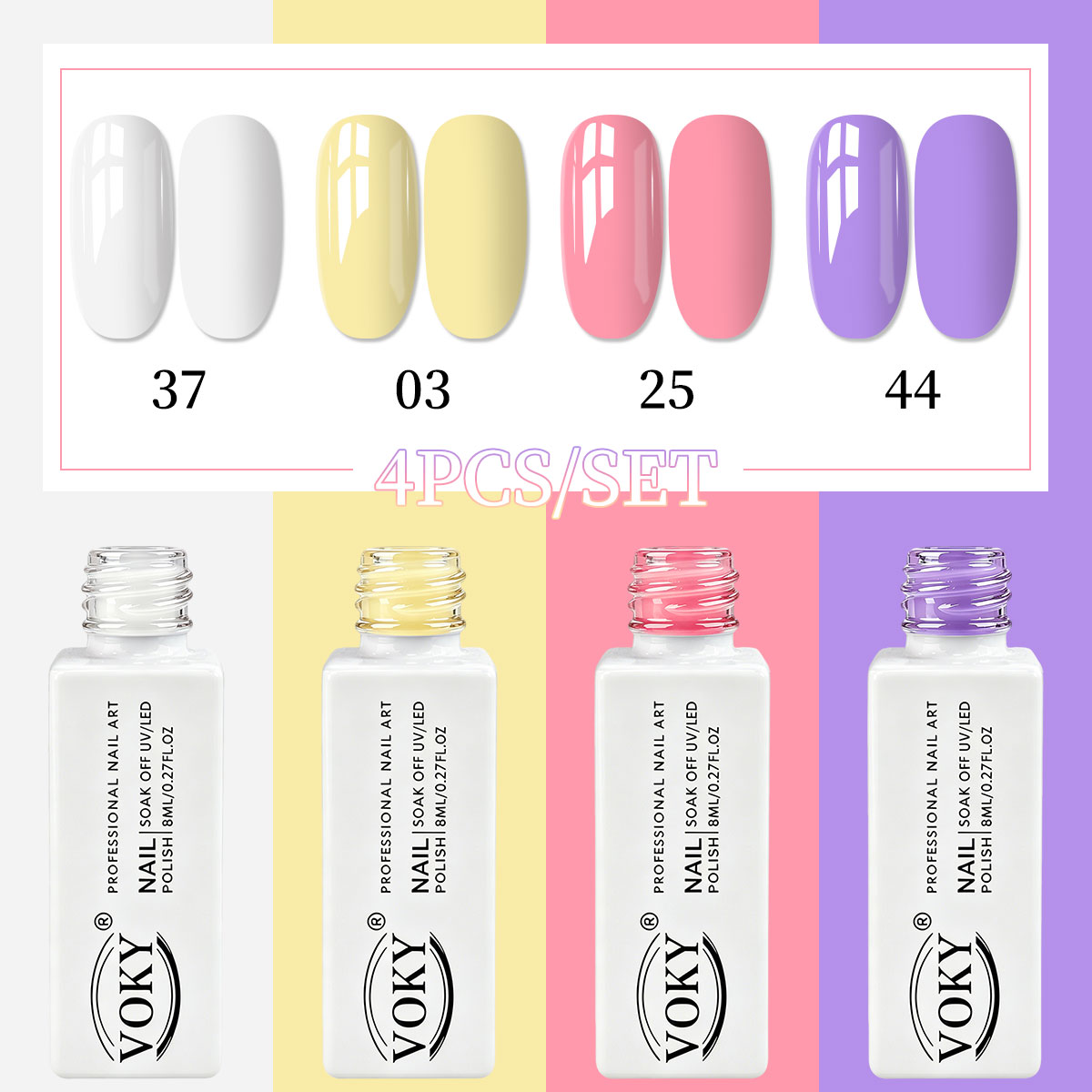 Nail Art Yellow - Conjunto de 4 peças de esmalte