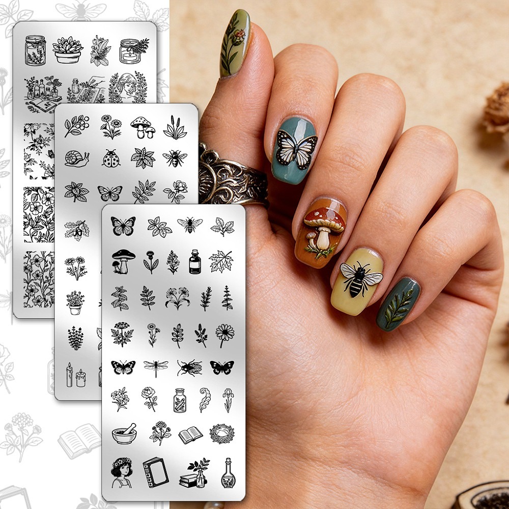 3 peças de placas para estampa - Nail Art Inspo avaliação e preço