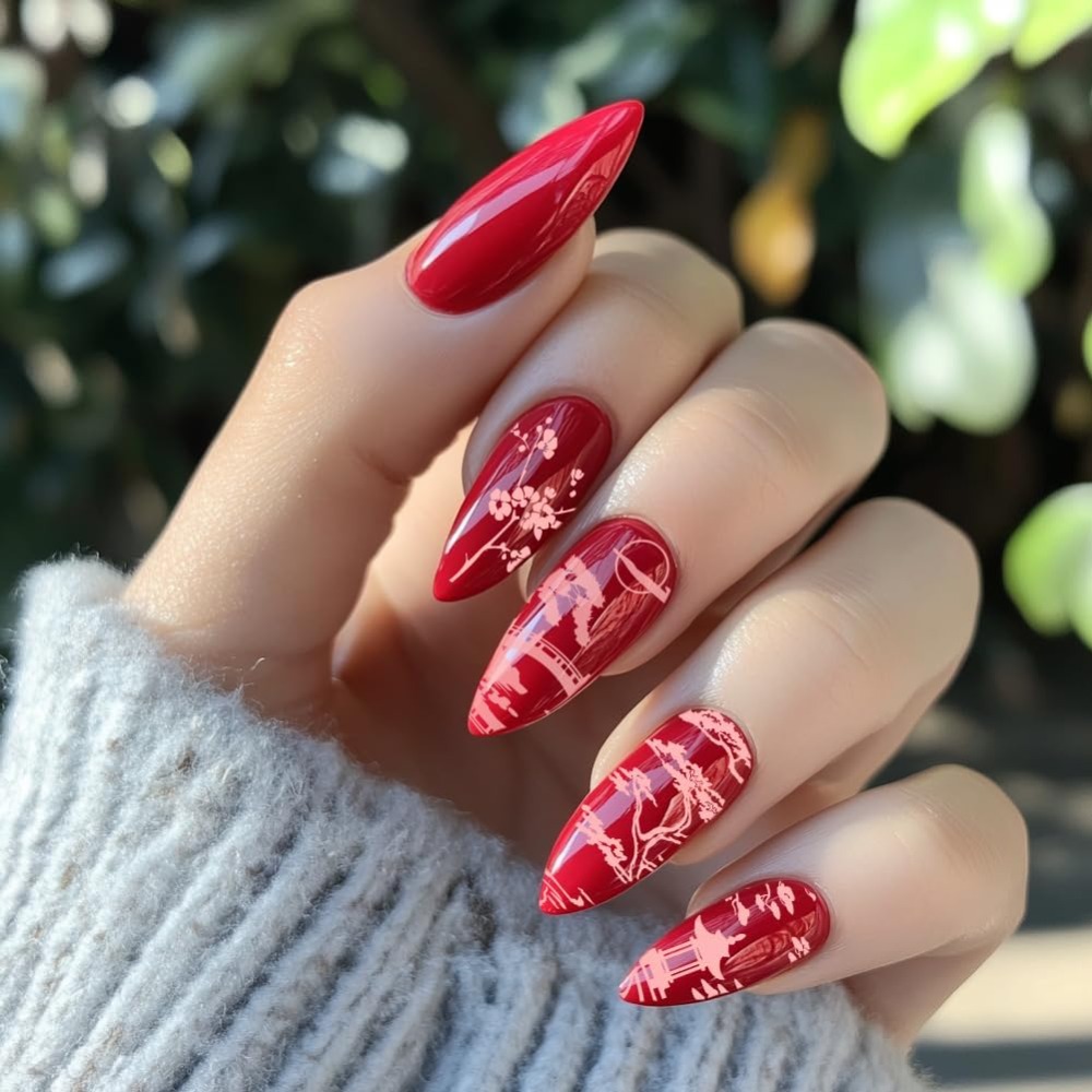 3 pçs clássico chinês jardim m - Nail Art Inspo avaliação e preço