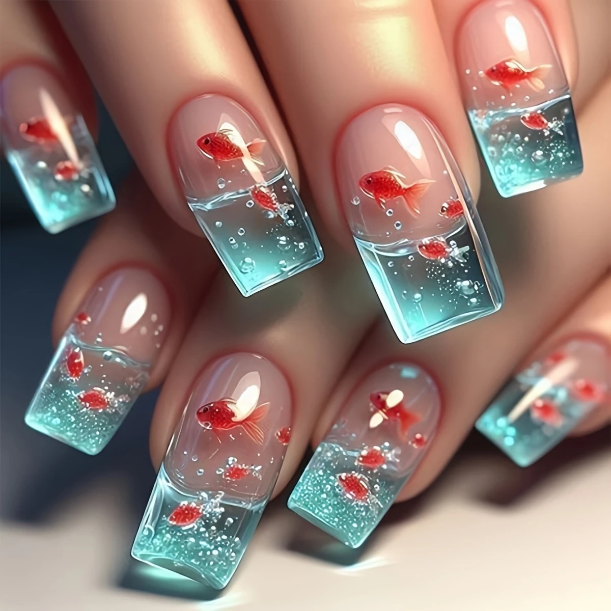 Unhas postiças quadradas de co - Nail Art Yellow avaliação e preço