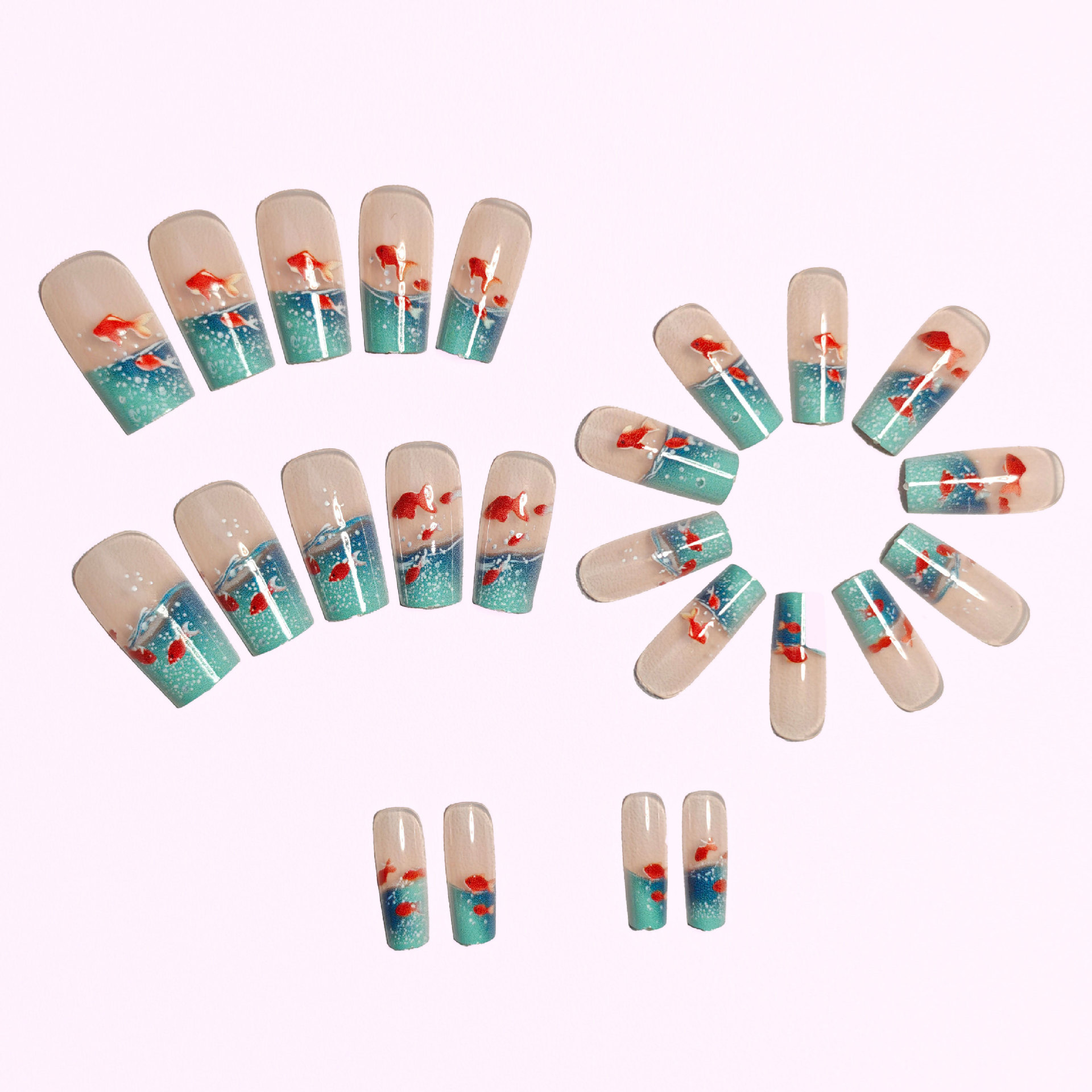 Unhas postiças quadradas de co - Nail Art Yellow avaliação e preço