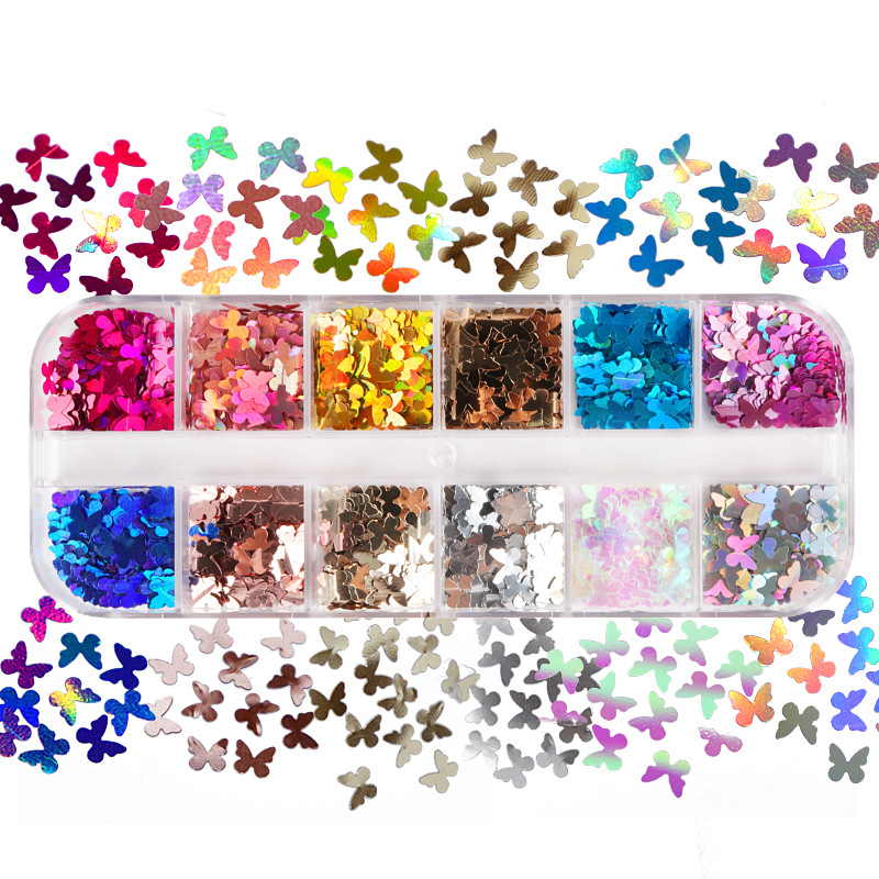 Butterfly Glitter Eyelash Exte - Nail Art Inspo avaliação e preço