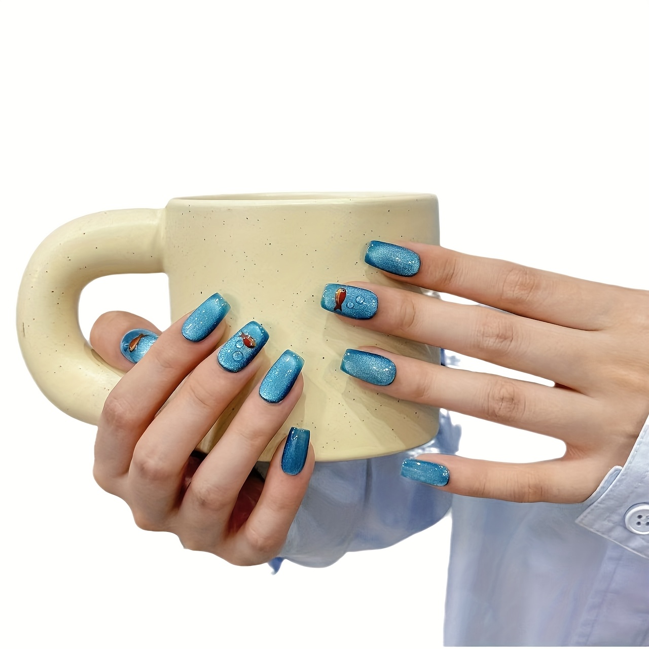 10 pçs high-end puro artesanal - Nail Art Yellow avaliação e preço